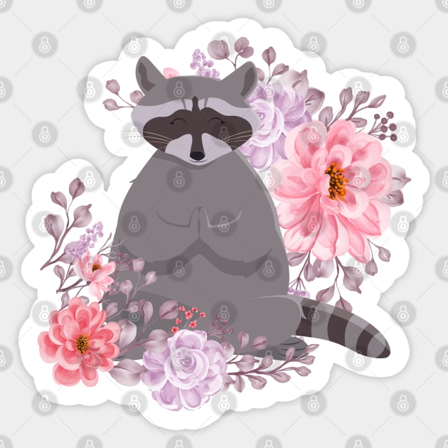 Zen Raccoon Sticker by Milibella
